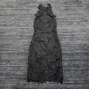 Bardot Gemma Lace Overlay Size M Halter Neck Sleeveless Sheath Dress